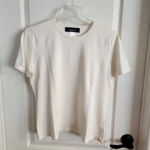 New Jones New York Cream Short Sleeve Tee
